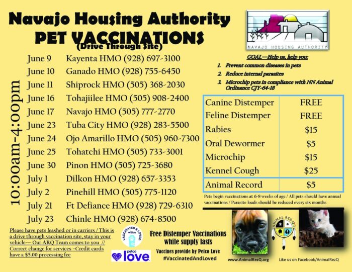 Animal Rez-Q Vaccination Clinics Schedule June and July, 2026