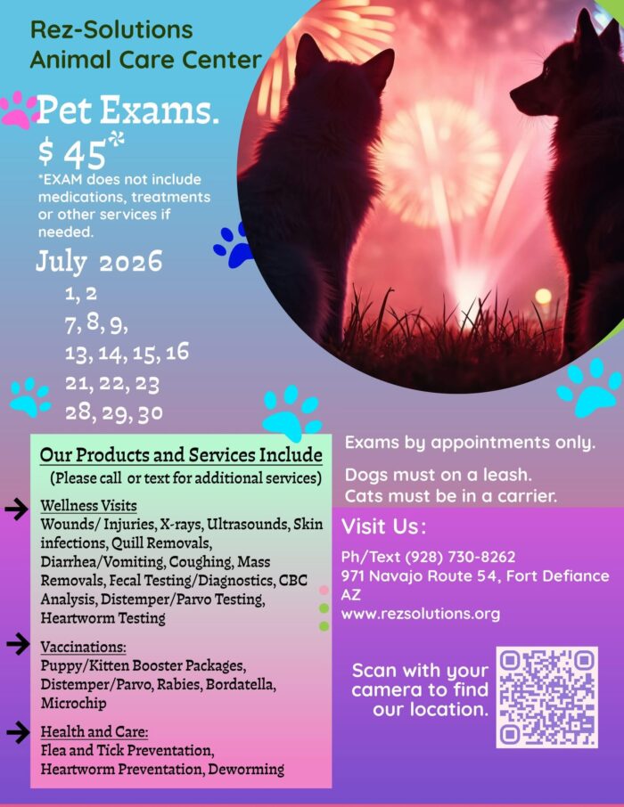Rez-Solutions July small animal schedule