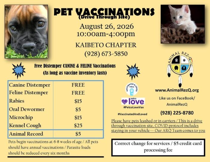 Animal Rez-Q Kaibeto Vaccination Clinic August 26