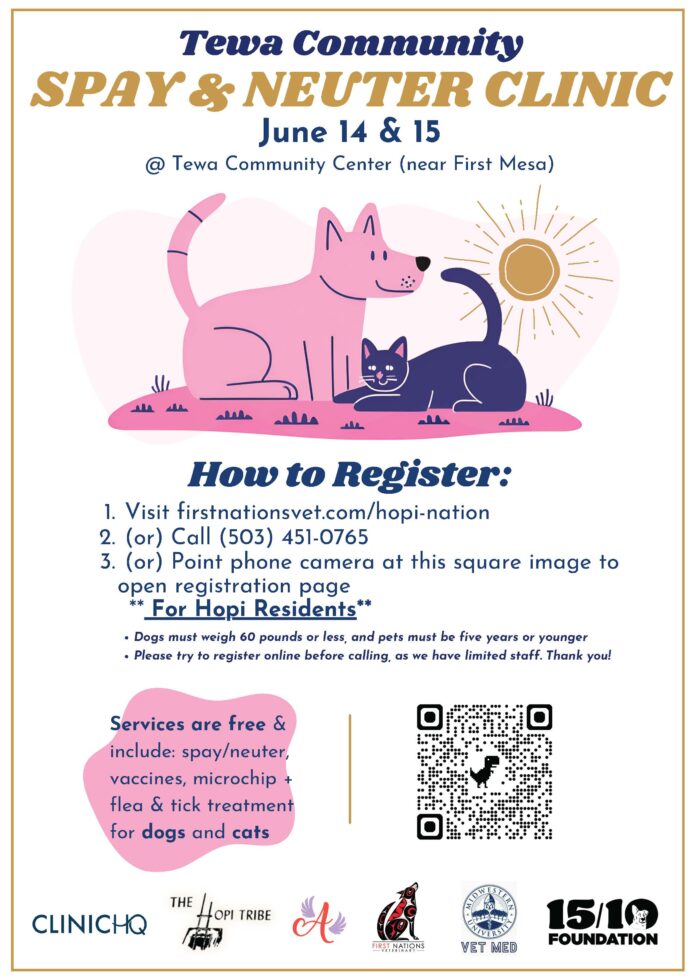 14 & 15 Spay/Neuter Clionic at Tewa Community Center near First Mesa