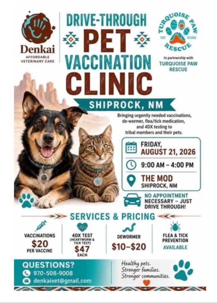 August 21 Denkai Pet Vaccination Clinic Shiprock