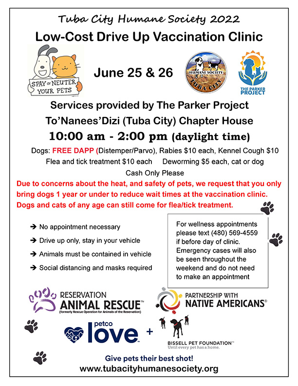 Low-Cost Drive Up Vaccination Clinic for Dogs and Cats June 25 & 26