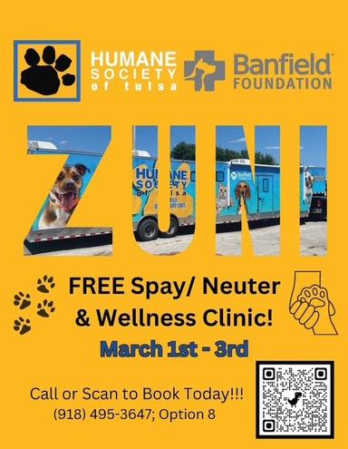 Zuni March 1-3 Spay/Neuter/Wellness Clinic 